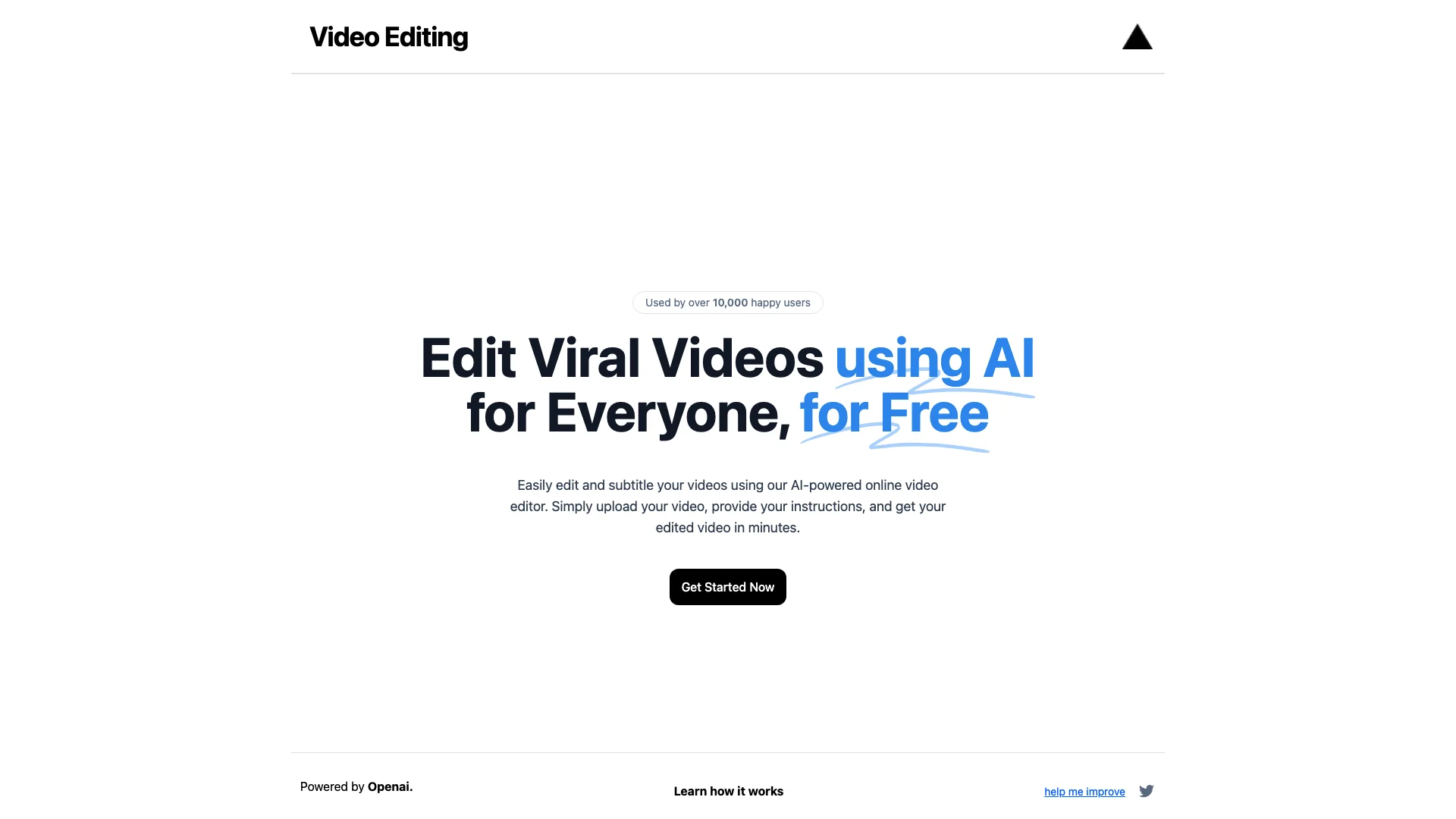 AI Video Editor 主页