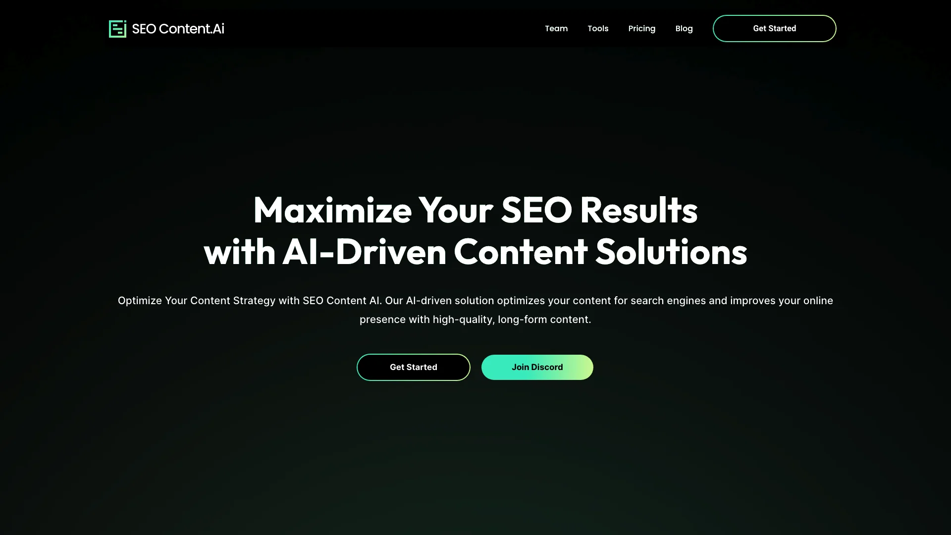 SEO Content AI 主页截图