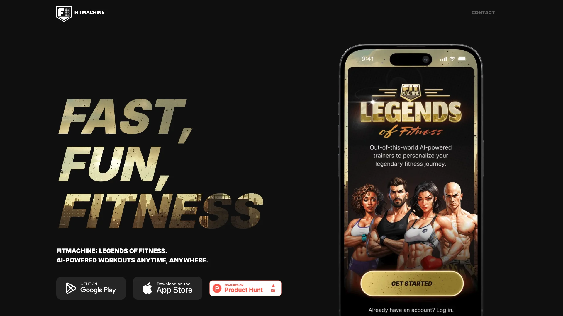 FitMachine: Legends of Fitness 主页