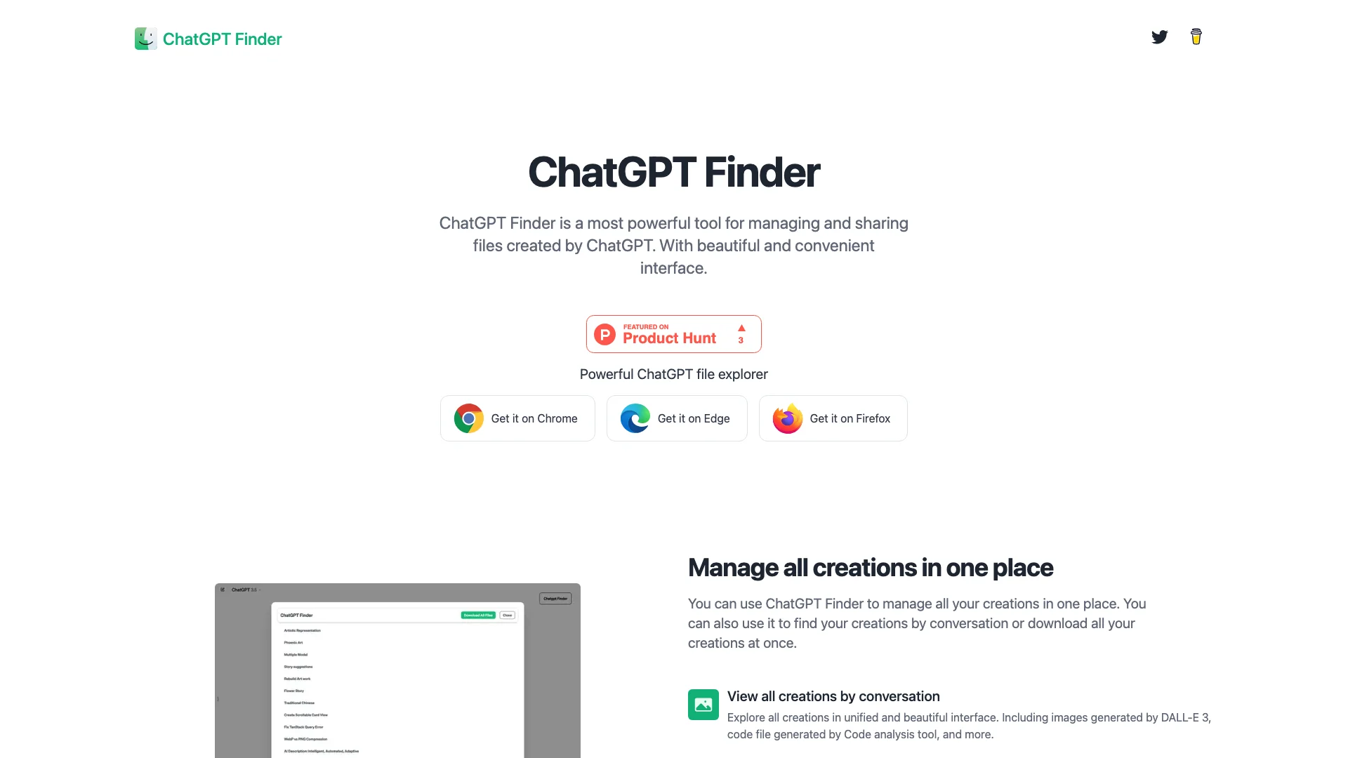 ChatGPT Finder 主页截图