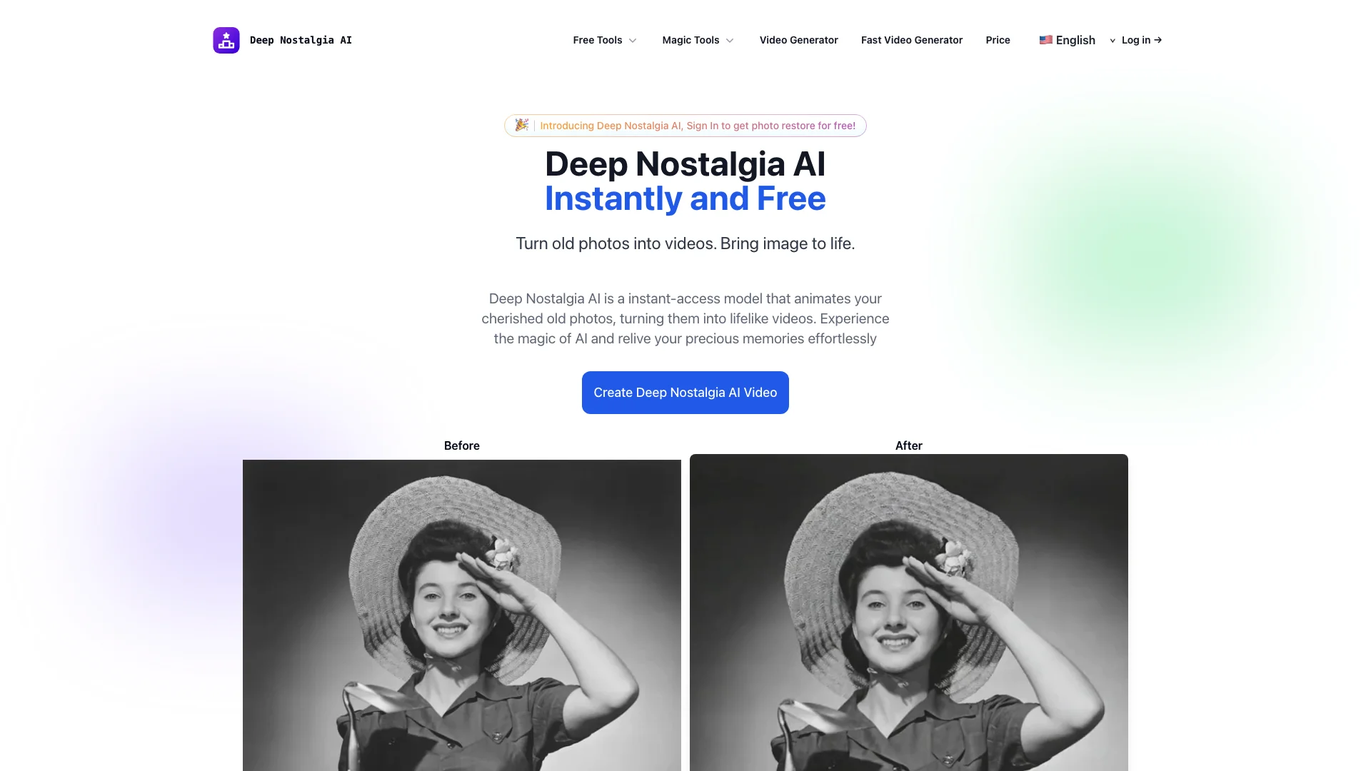 Deep Nostalgia AI 项目主页