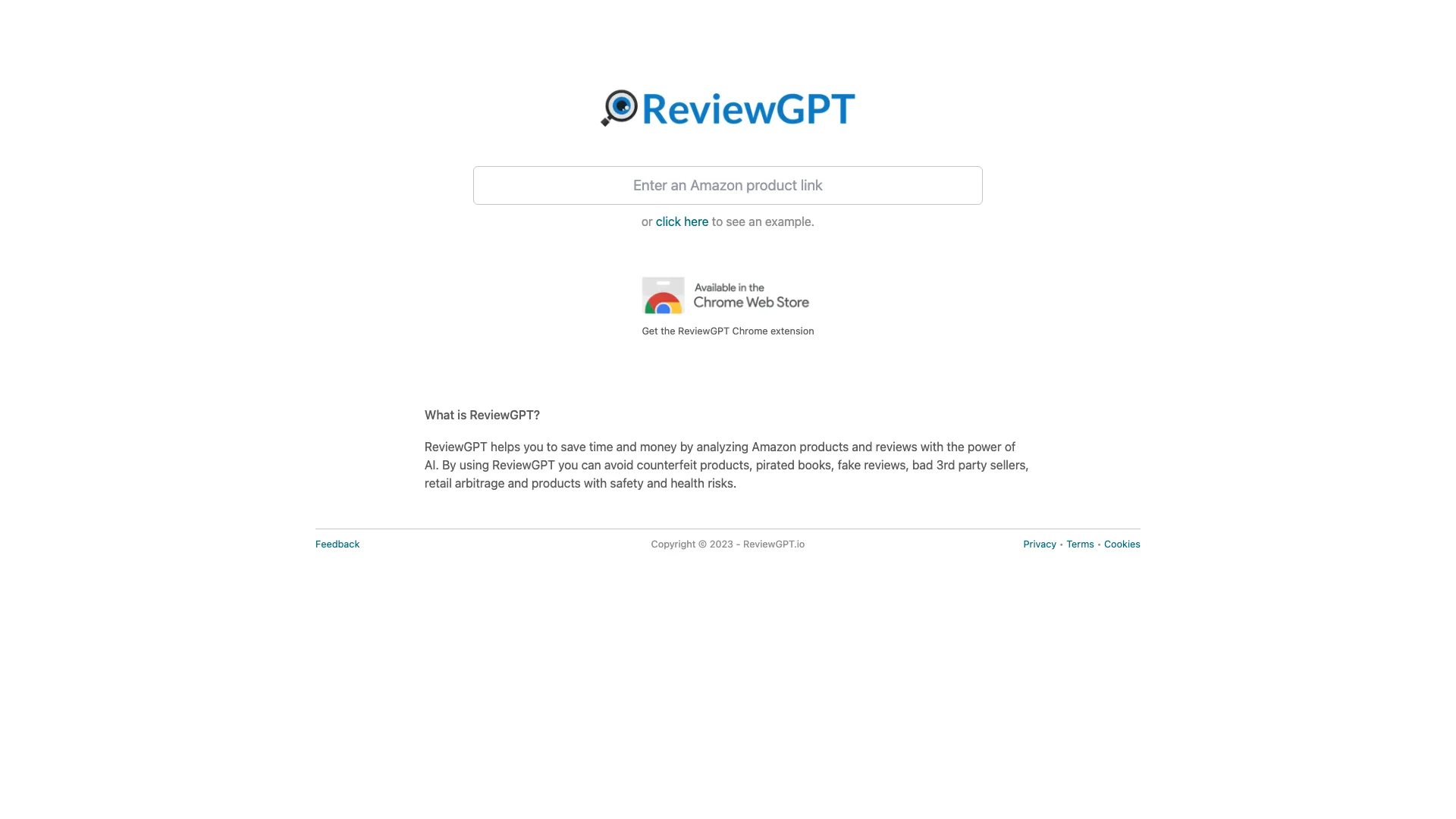 ReviewGPT 主页截图