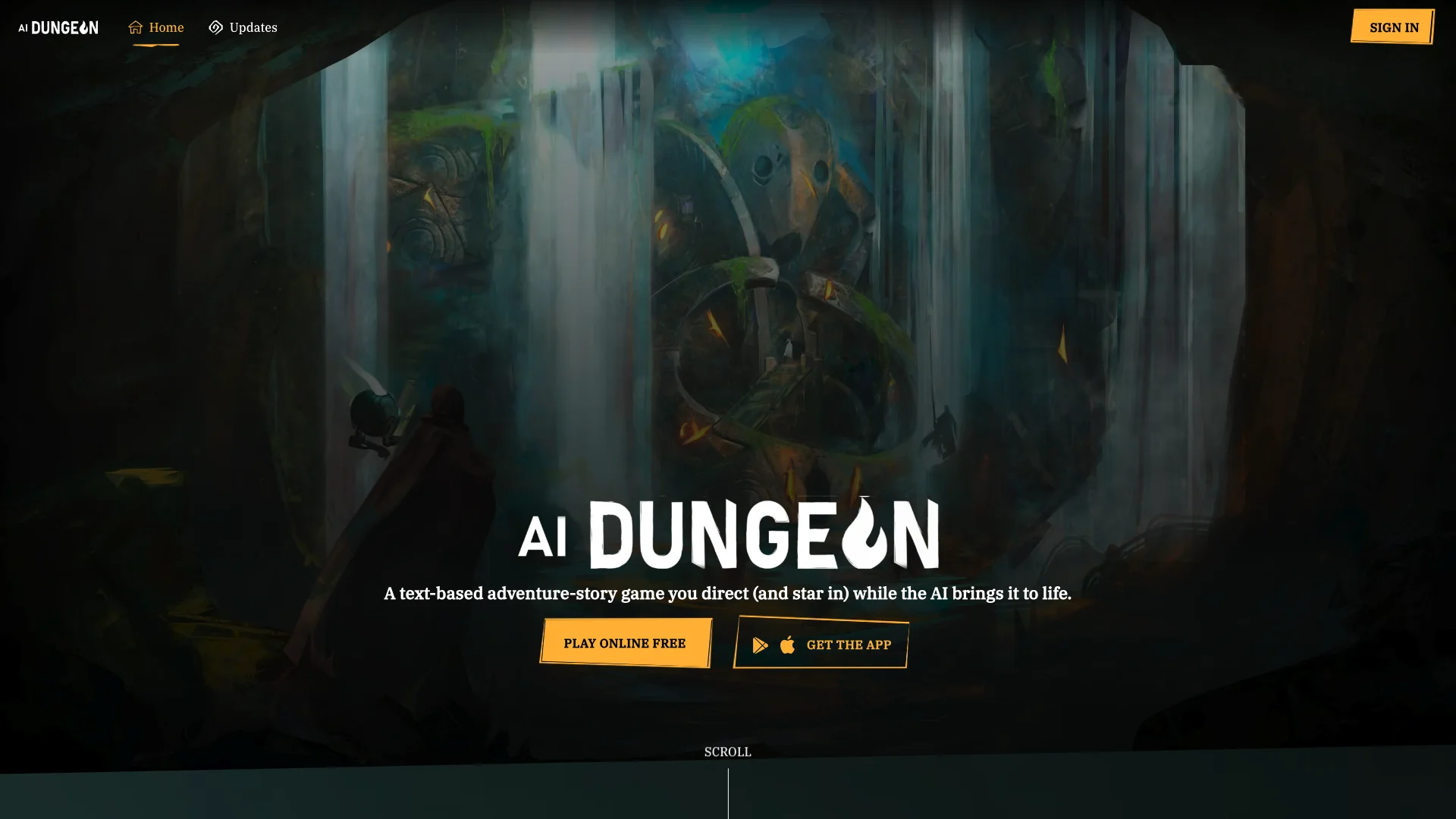 AI Dungeon 主页截图