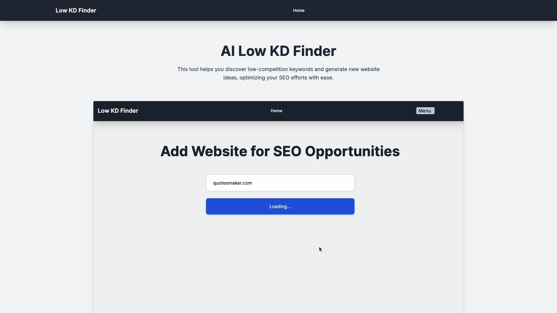 AI Low KD Finder 主页截图