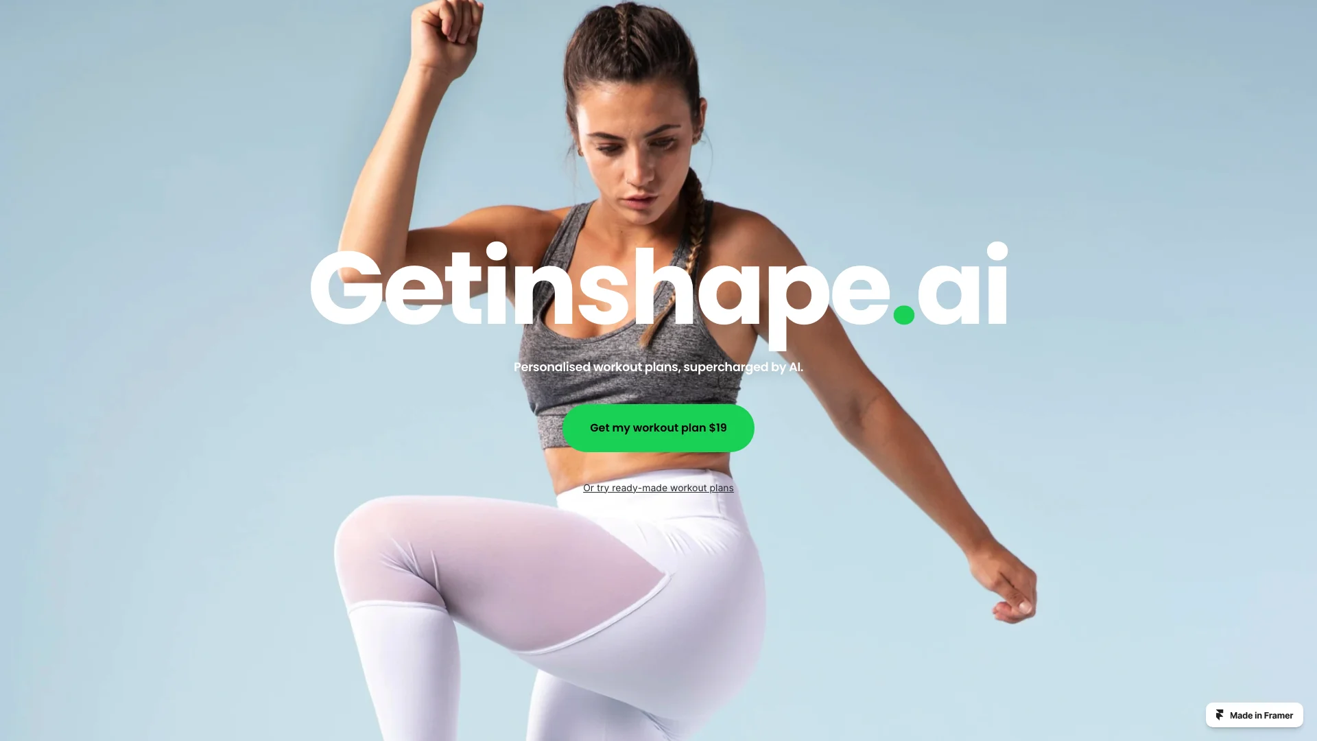 Getinshape.ai 主页截图