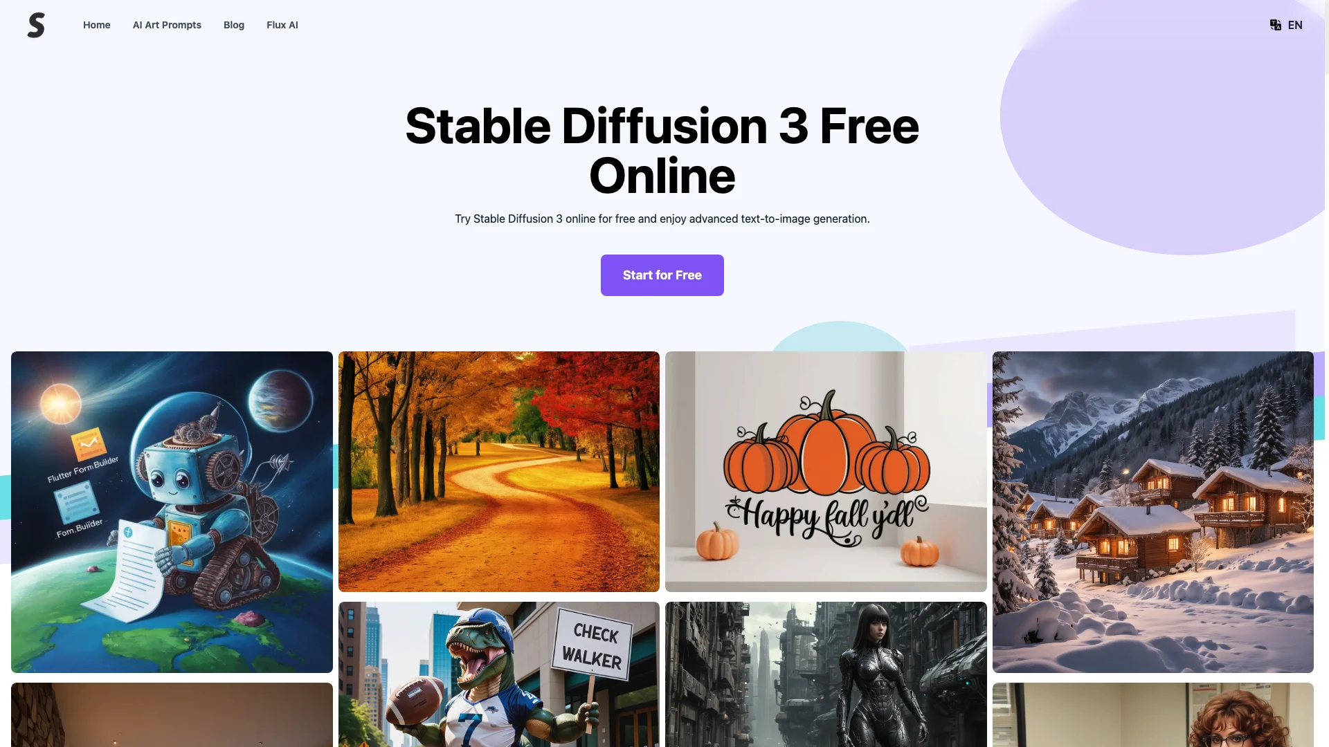 Stable Diffusion 3 主页截图