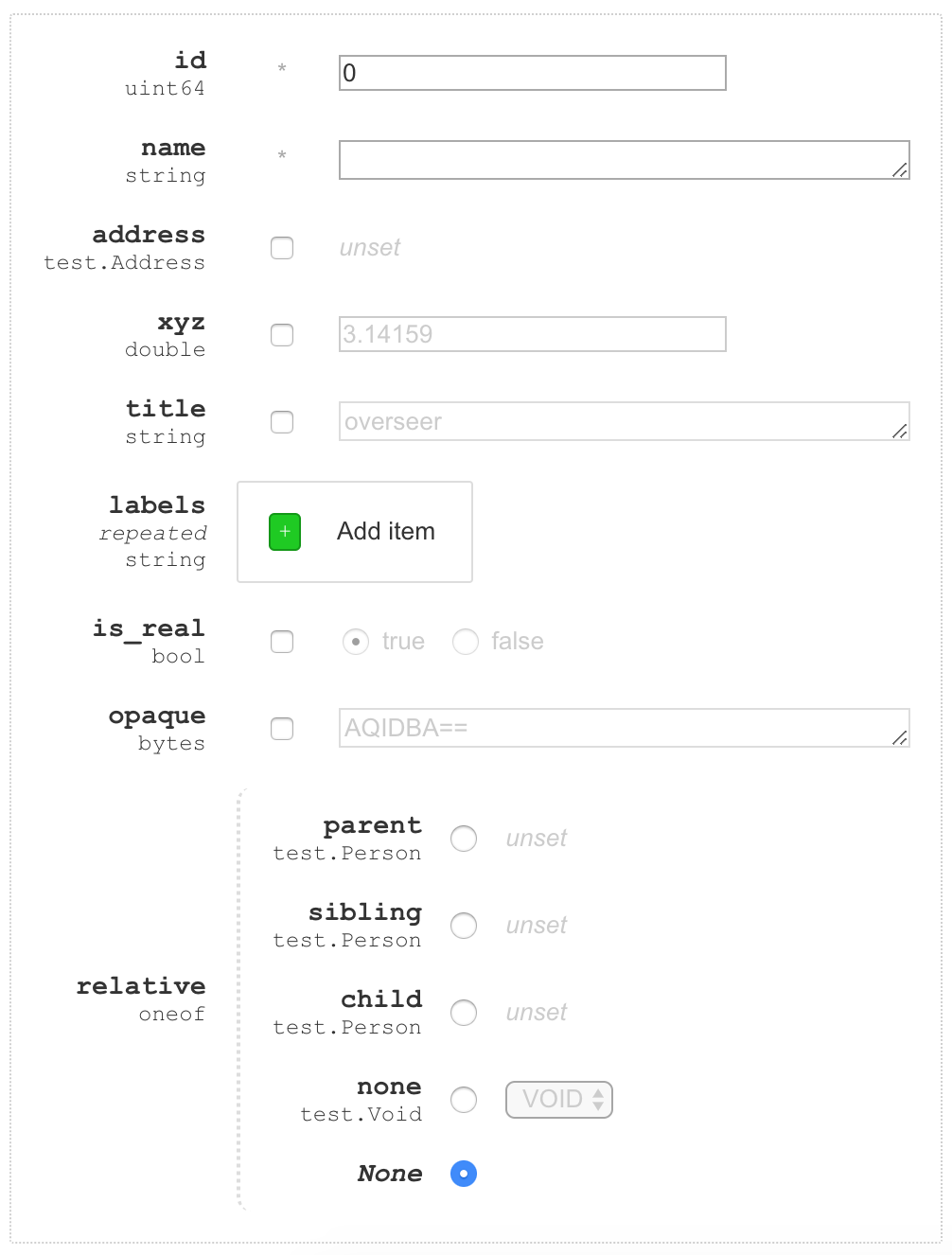 网页界面消息字段