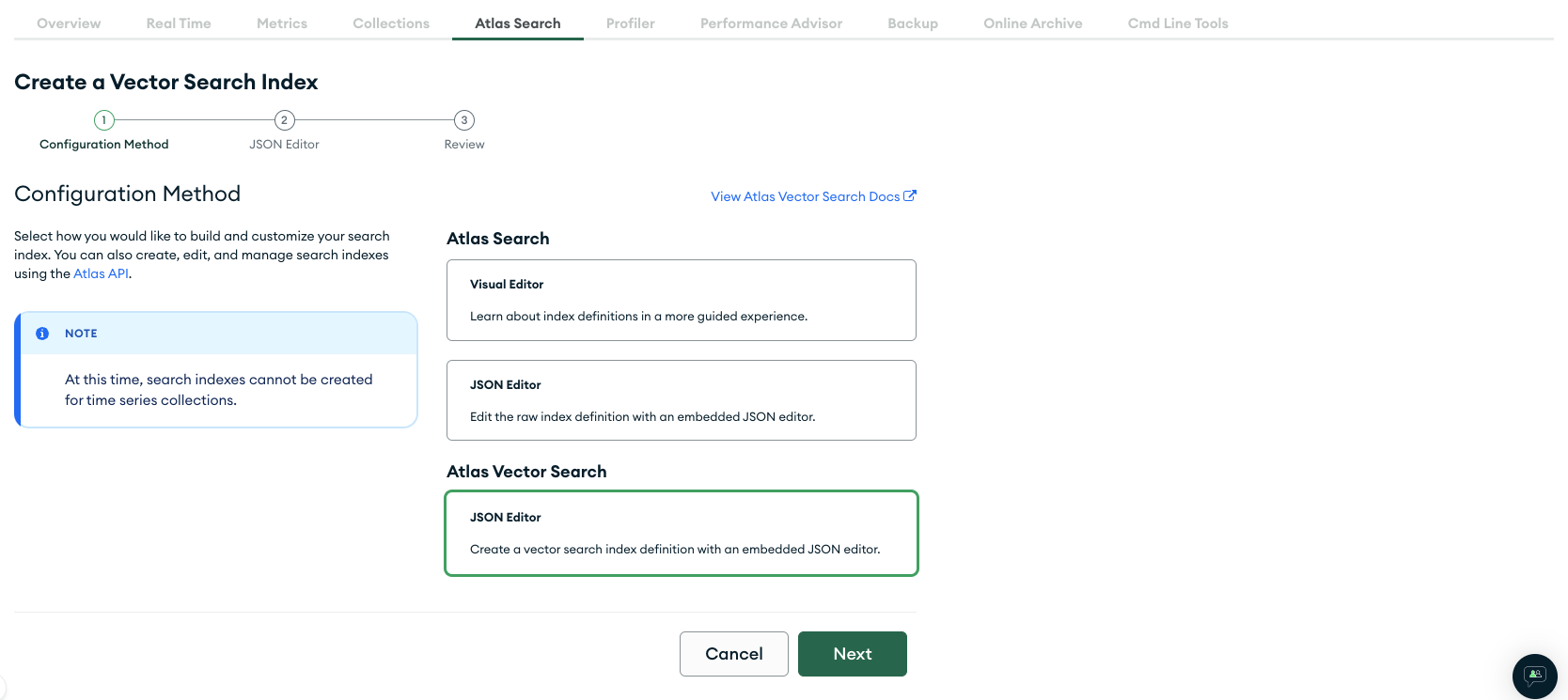 MongoDB Atlas JSON编辑器