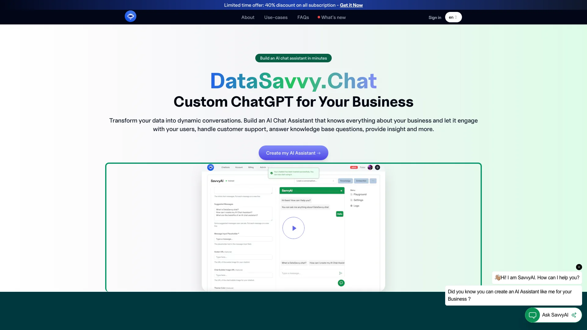 DataSavvy.chat 主页