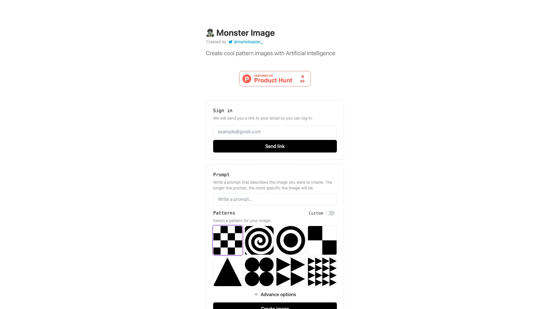 MonsterImage.AI 项目主页截图