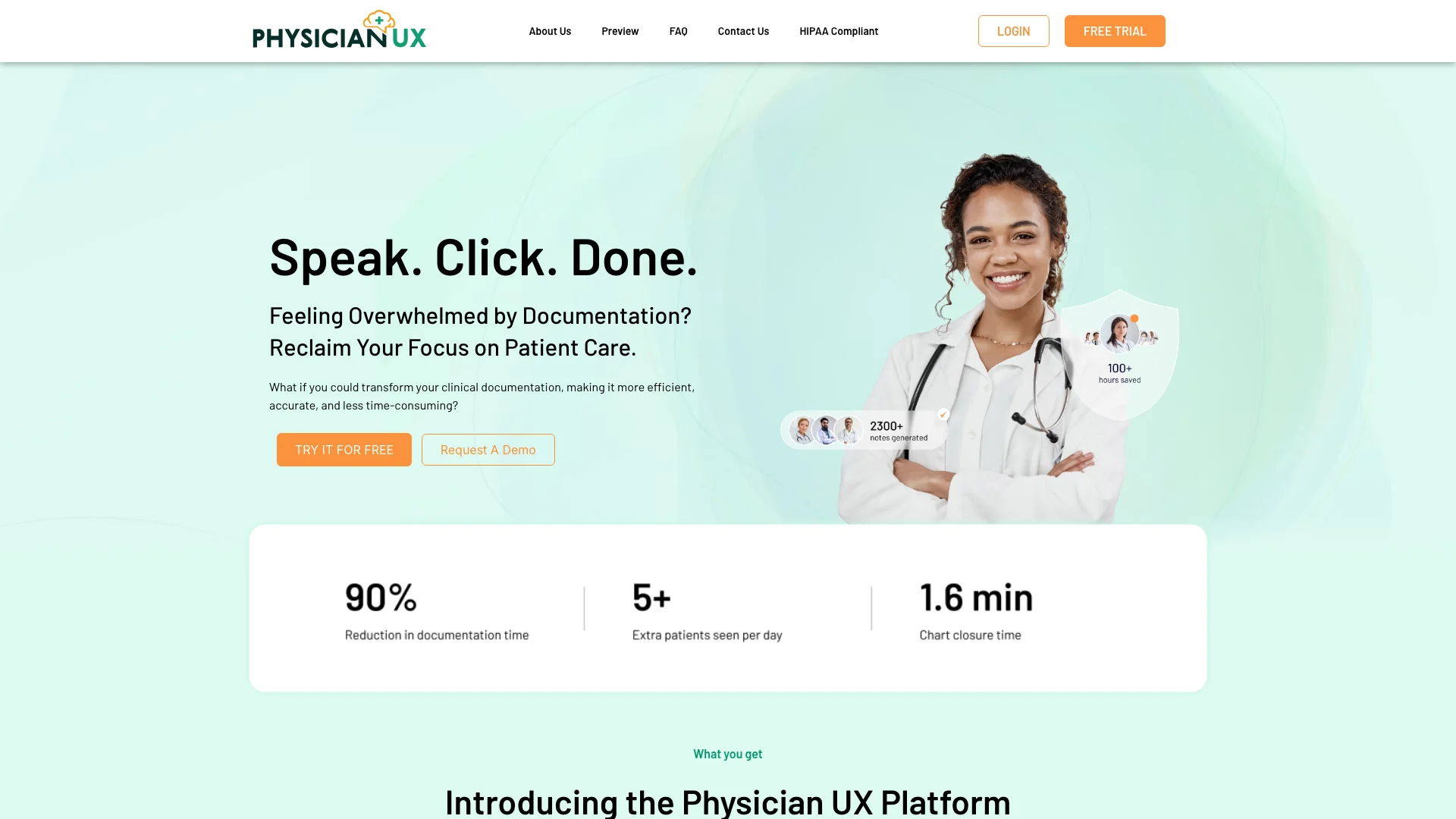 Physician UX主页截图