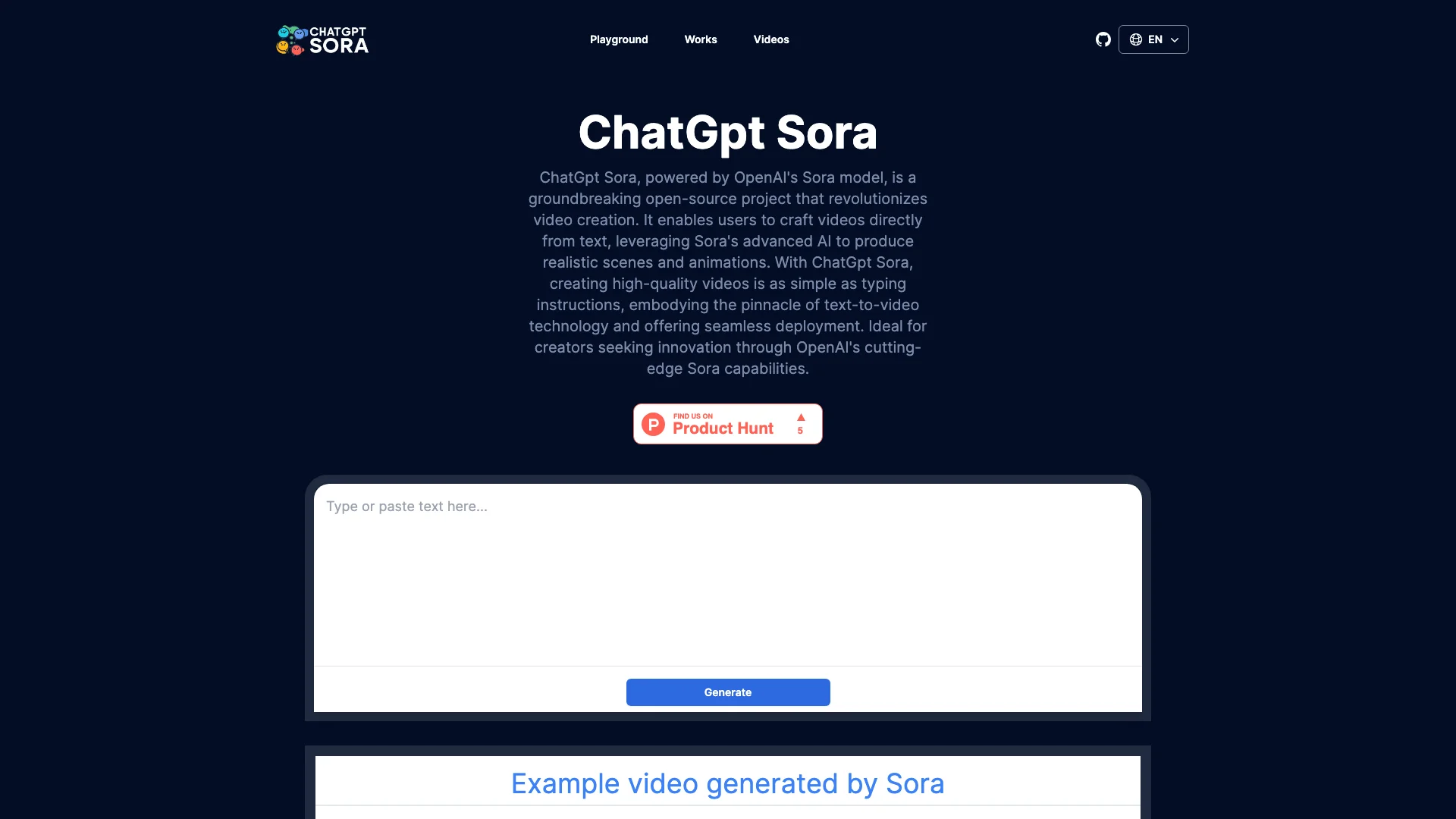 ChatGPT Sora 主页截图