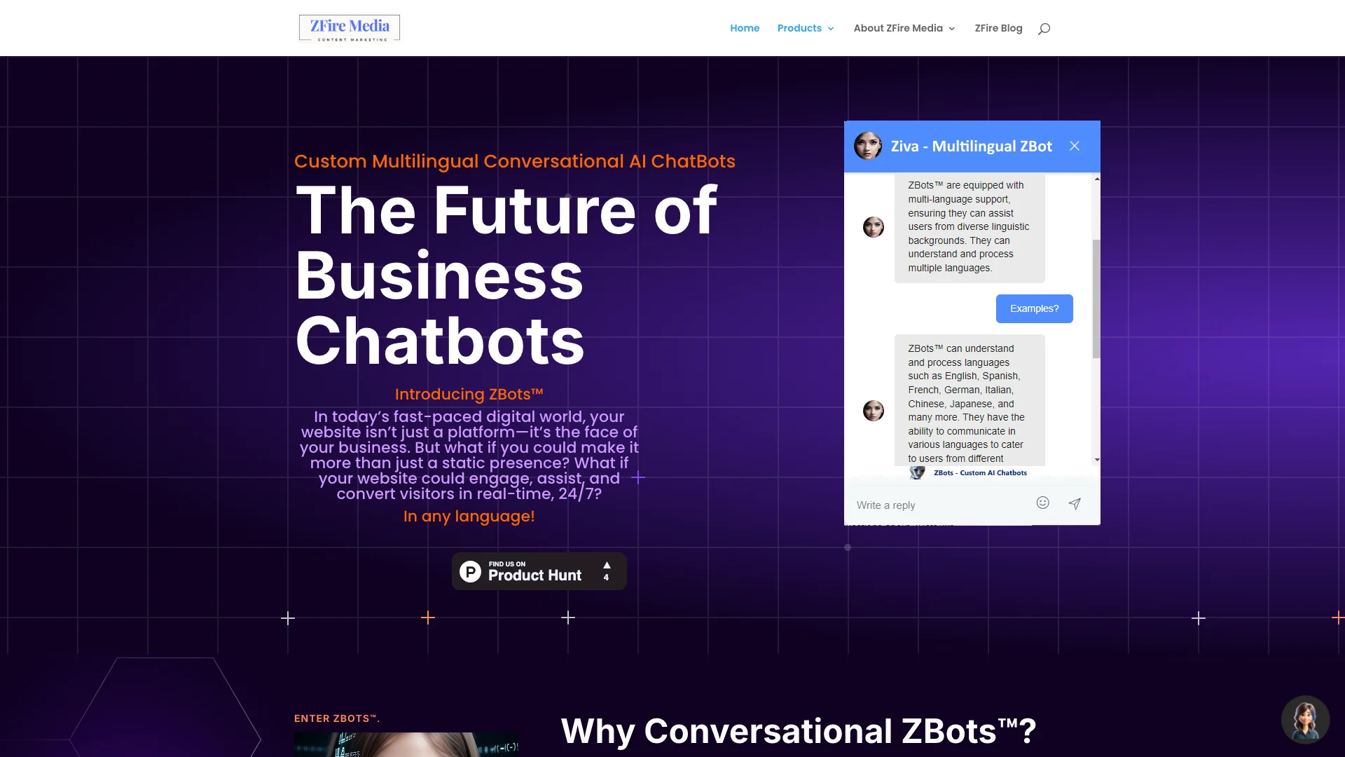ZBots 主页截图