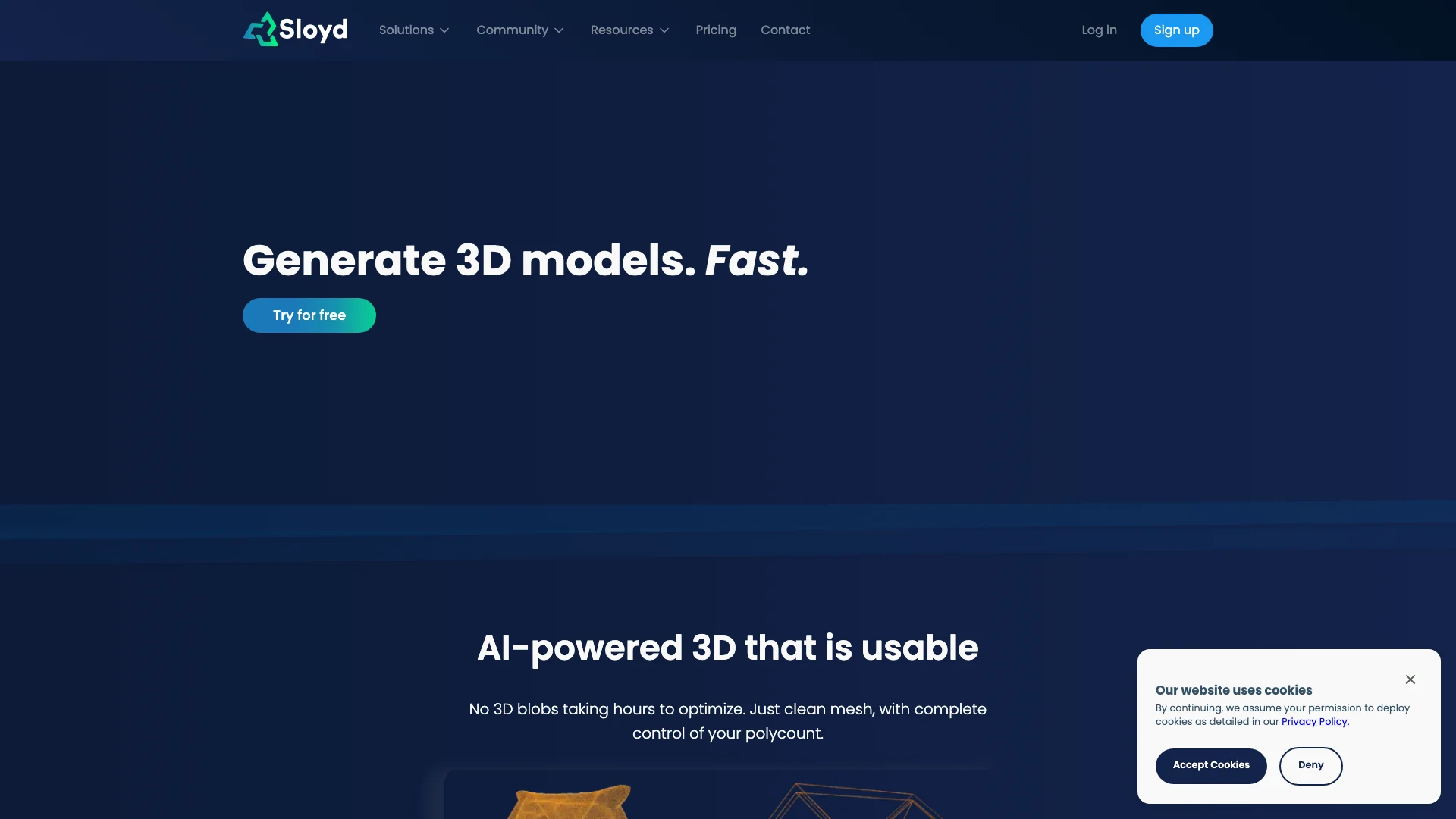 AI 3D Model Generator 主页截图