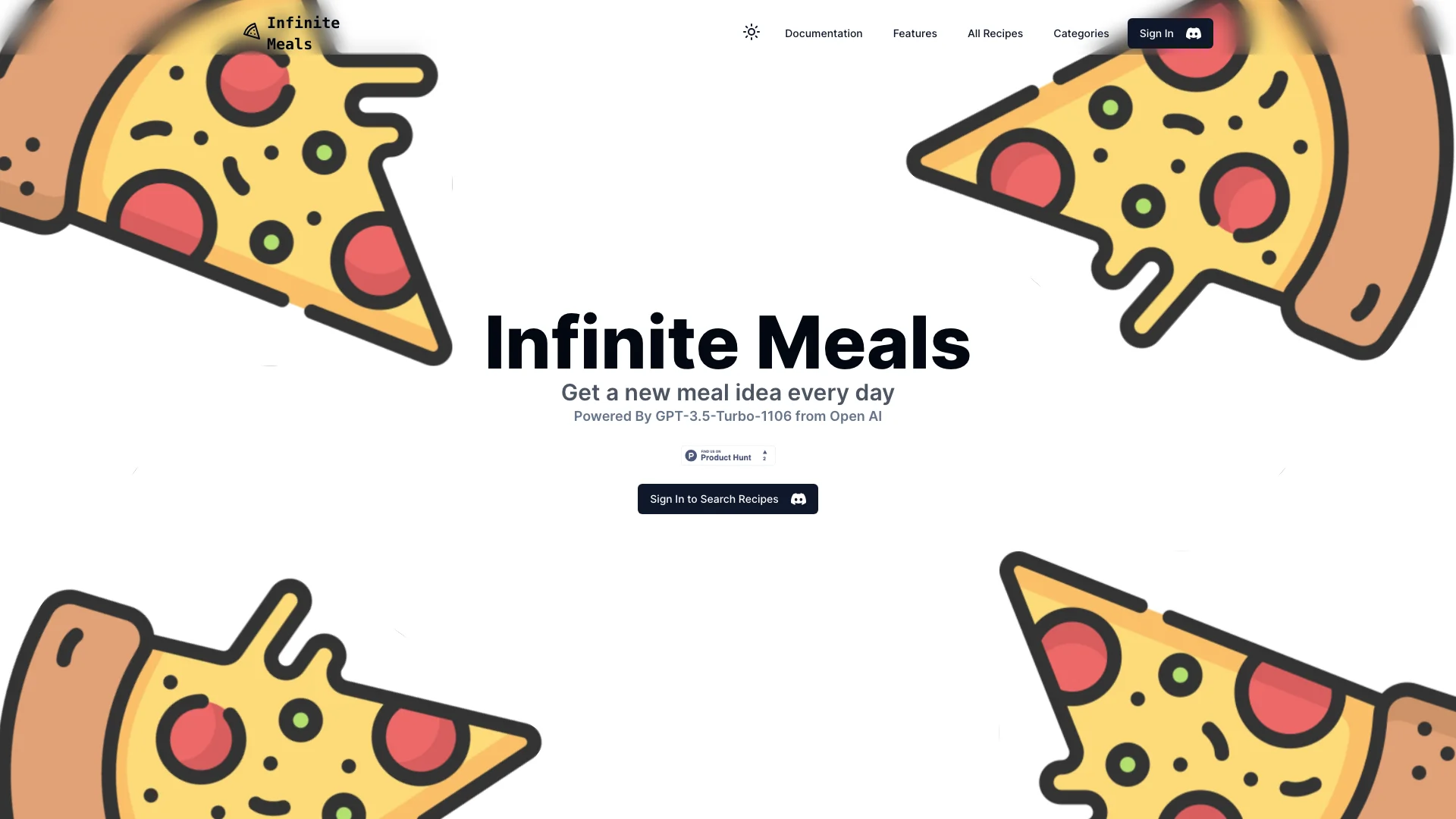 Infinite Meals 主页截图