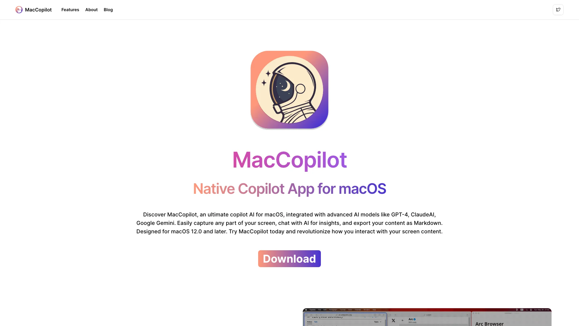 MacCopilot主页截图