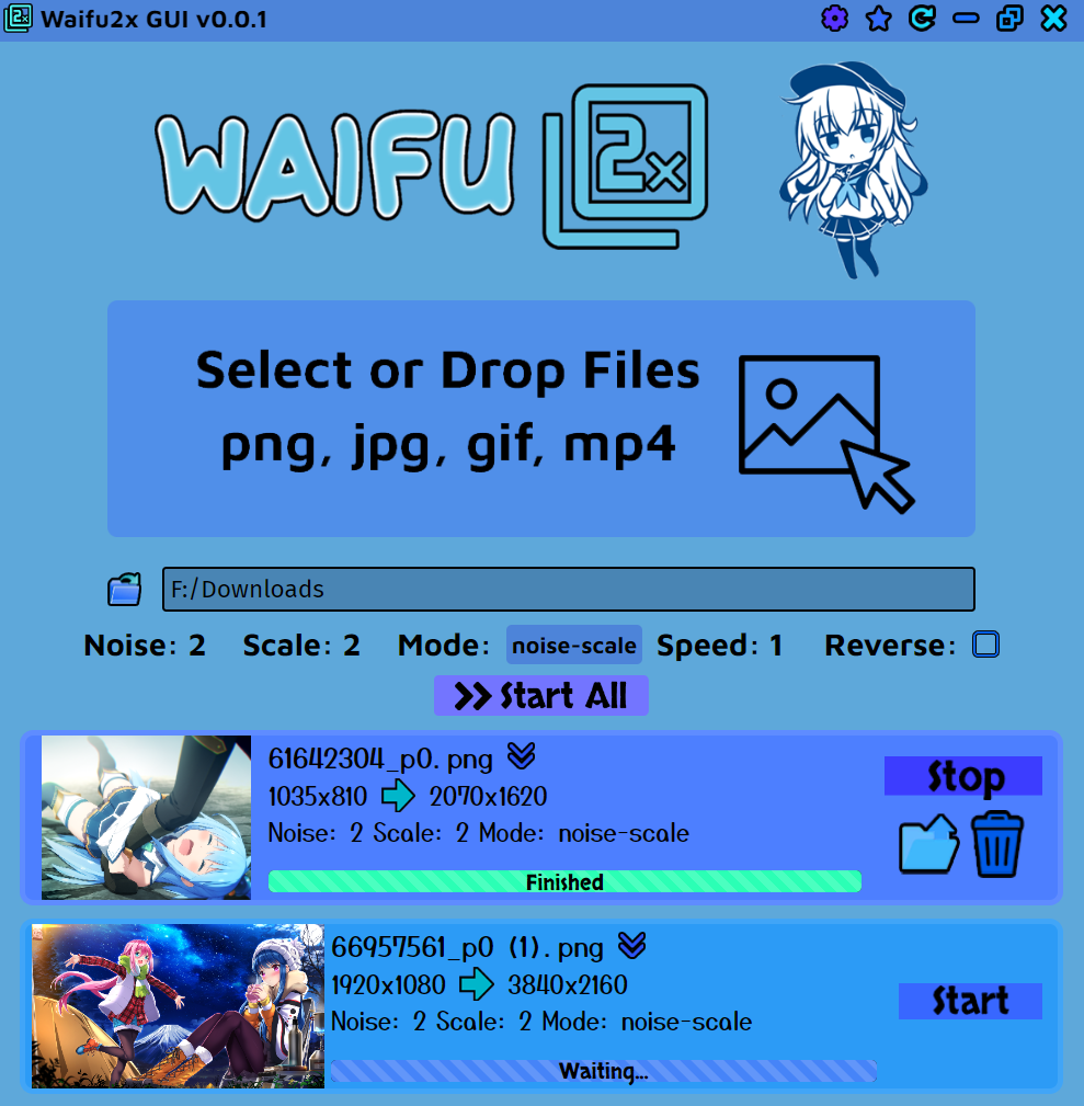 Waifu2x-GUI界面示例