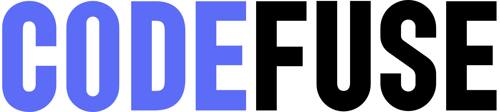 Image 1: a blue and black logo with the word codefuse