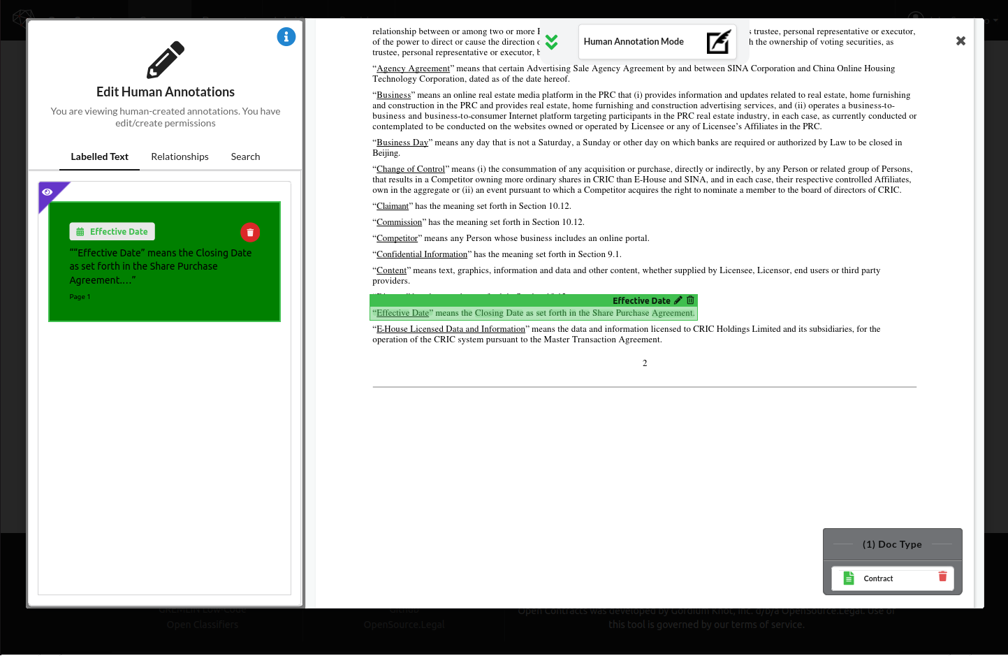 OpenContracts Manual Annotations