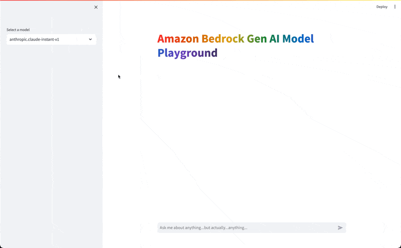 Amazon Bedrock Model Playground