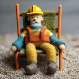 Worker sitting in comfy chair