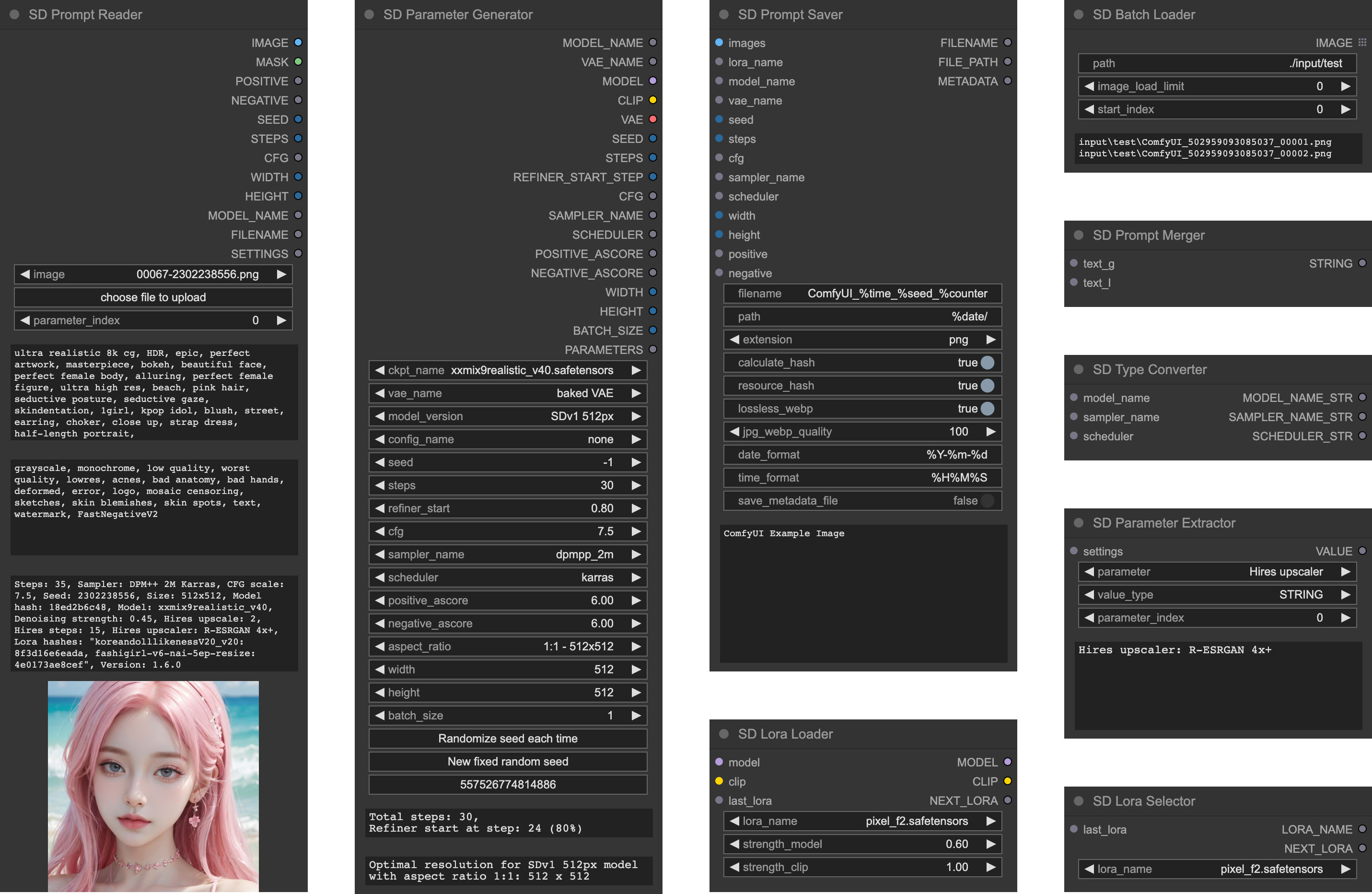 ComfyUI Prompt Reader Node界面