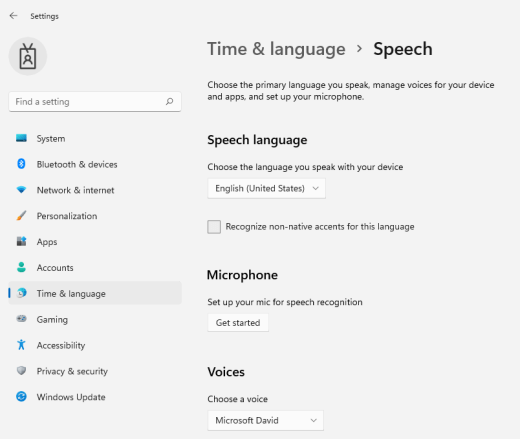 Image of speech recognition interface