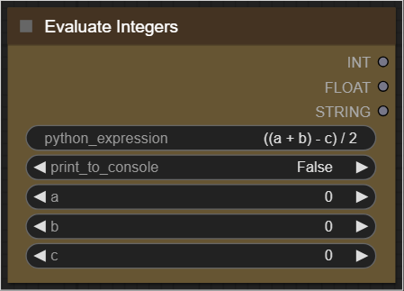 Evaluate Integers节点界面