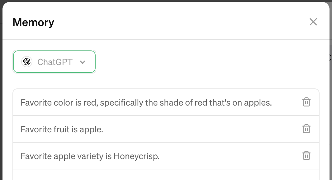 ChatGPT memory format preferences