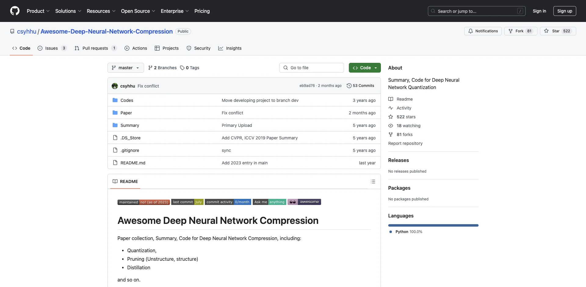 Awesome-Deep-Neural-Network-Compression