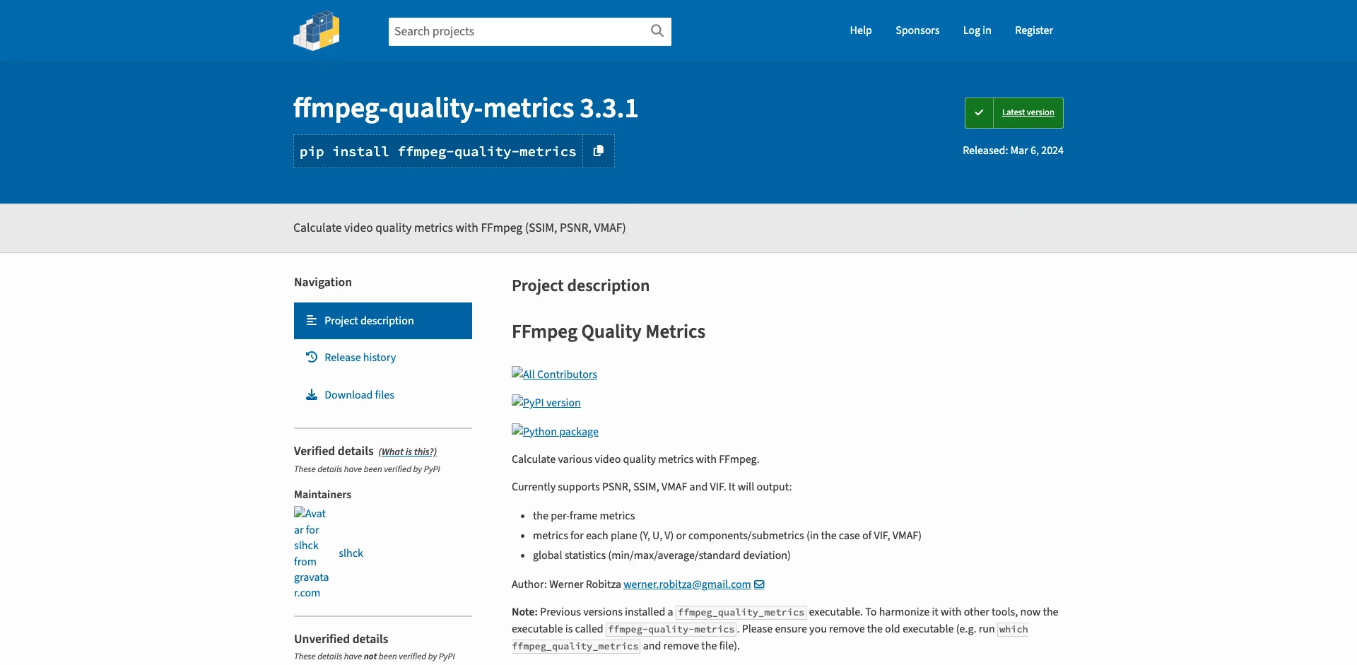 ffmpeg-quality-metrics