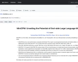 MiniCPM: 突破性的端侧大语言模型