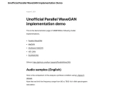 ParallelWaveGAN学习资料汇总 - 快速高质量语音合成模型