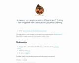 deepvoice3_pytorch学习资料汇总 - 基于PyTorch的卷积神经网络文本转语音合成模型实现