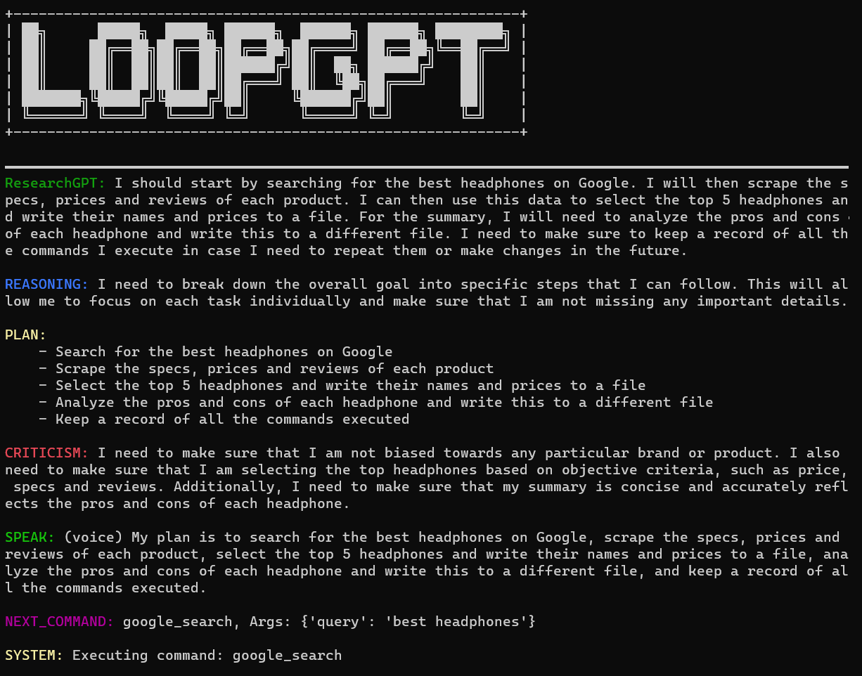 LoopGPT Demo