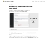 GPT-Code UI: 开源实现OpenAI的ChatGPT代码解释器