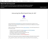 OpenAI-API-dotnet: 一个强大的C#/.NET SDK用于访问OpenAI API